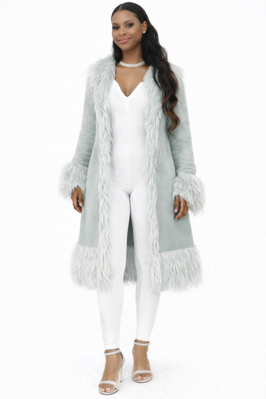 Shags Faux Fur Trim Coat