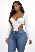 Cutout Long Sleeve Bodysuit