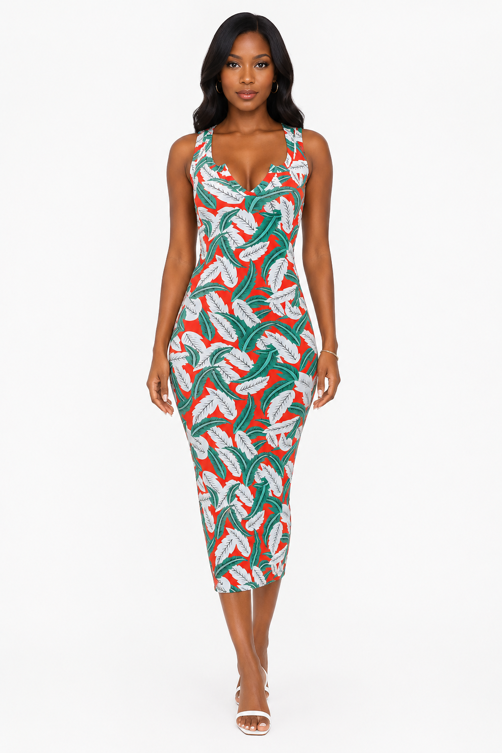 Tropical Curve Midi Dress