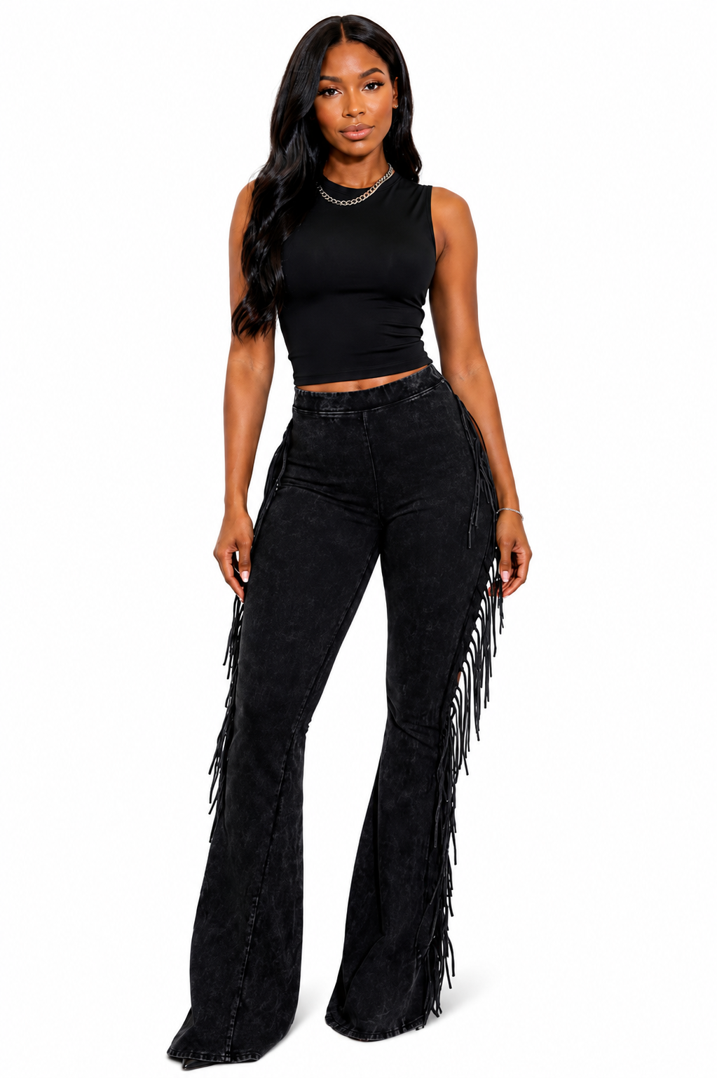 Fringe Statement Flare Pants