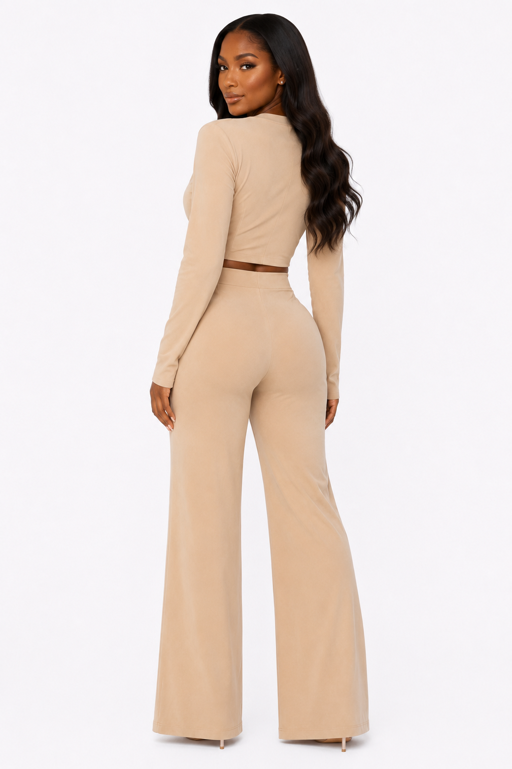 Plunged Tie-Front Blouse