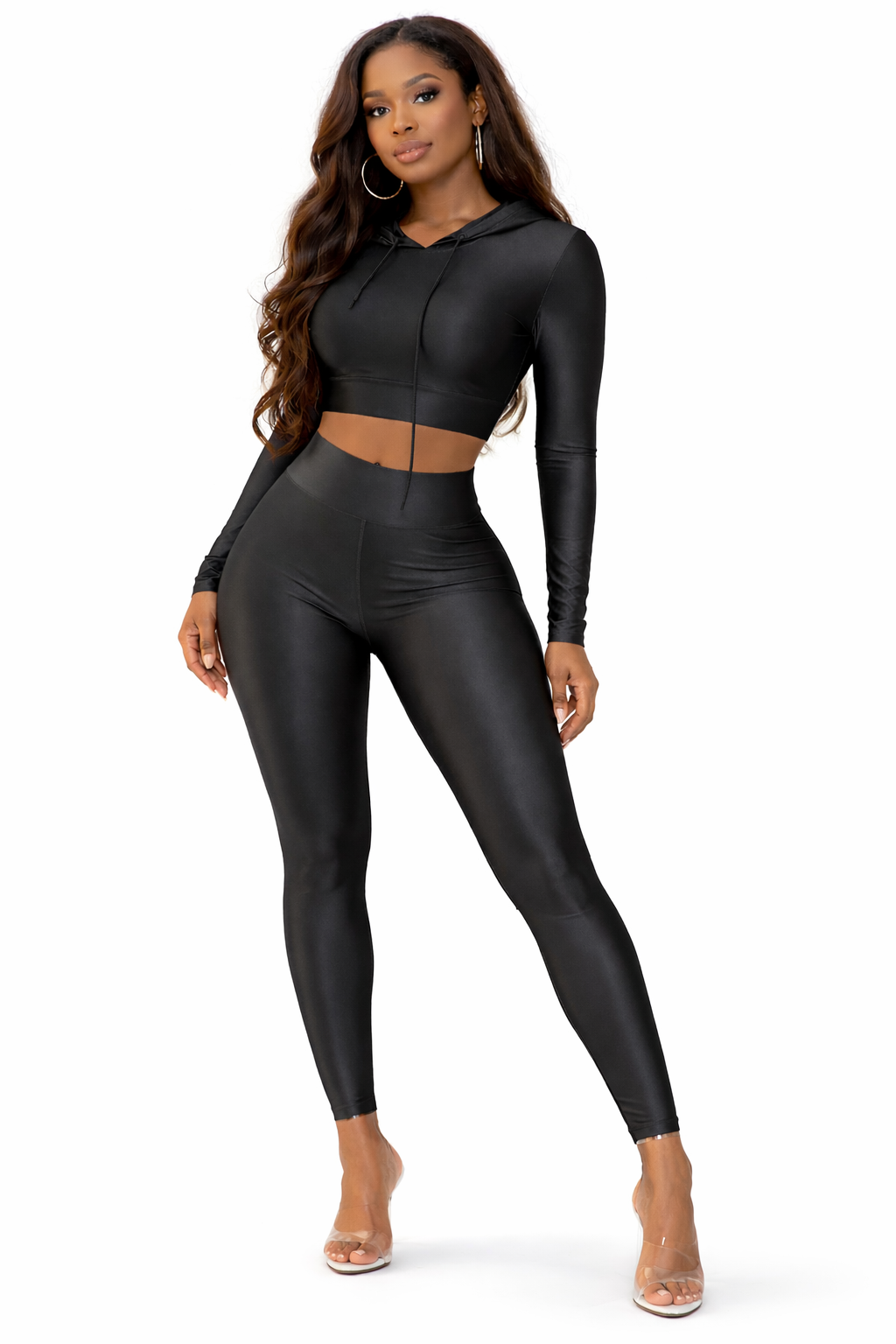 Sporty Girl Cropped Hoodie Set