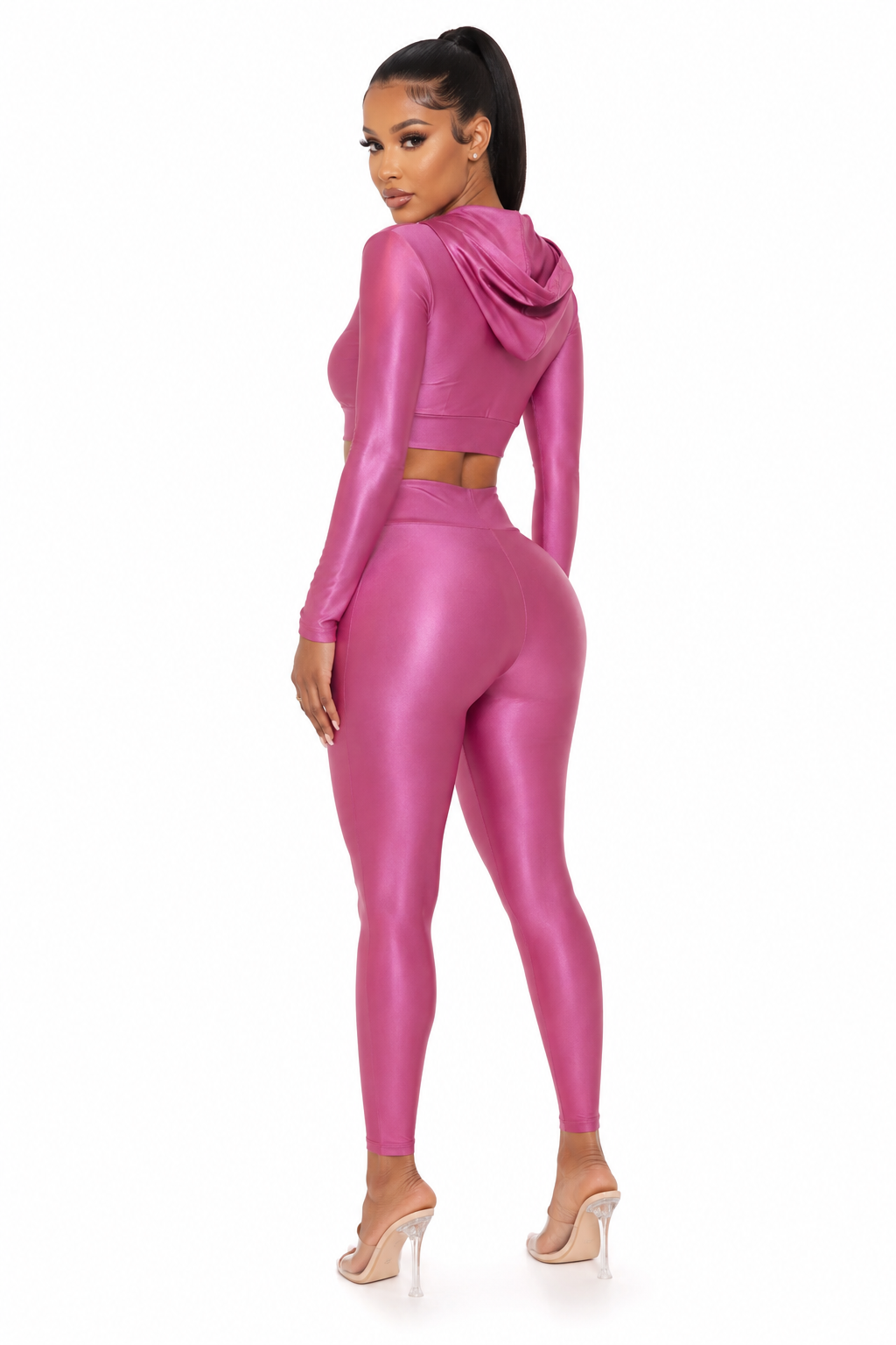 Sporty Girl Cropped Hoodie Set