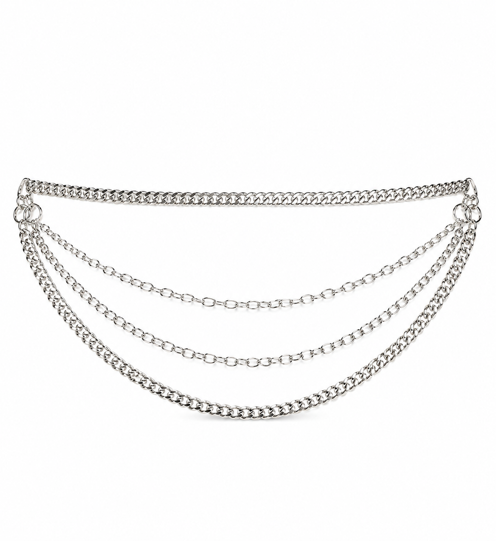 Silver Cascade Chain Belth