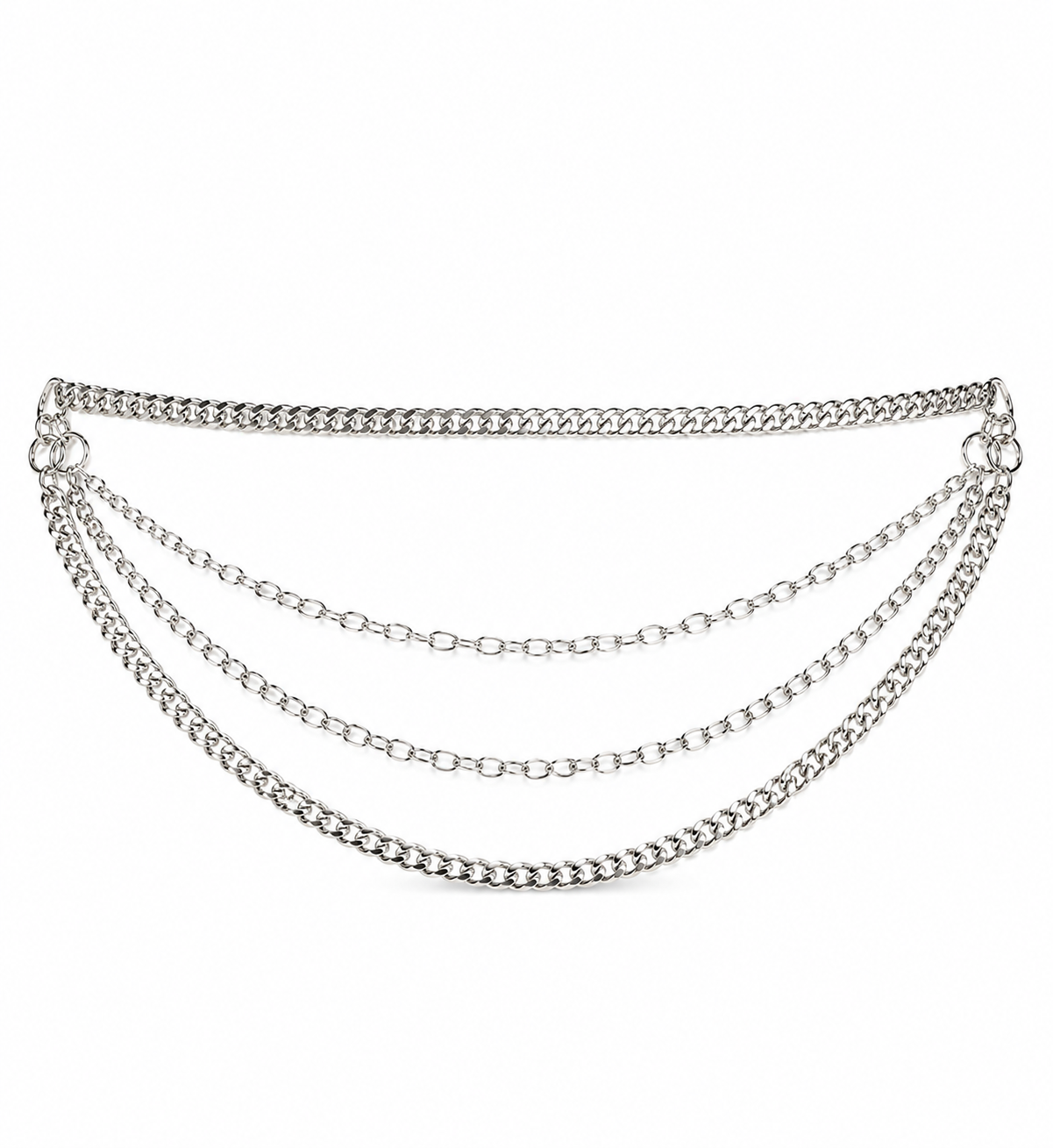 Silver Cascade Chain Belth