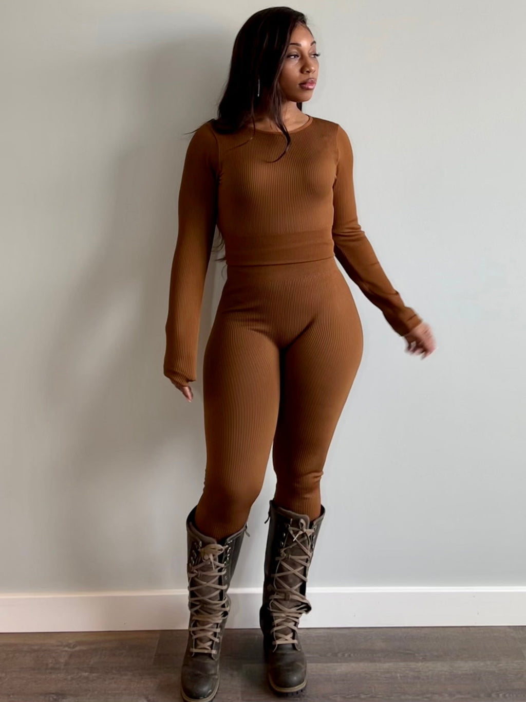 Balance two piece ribbed thermal set