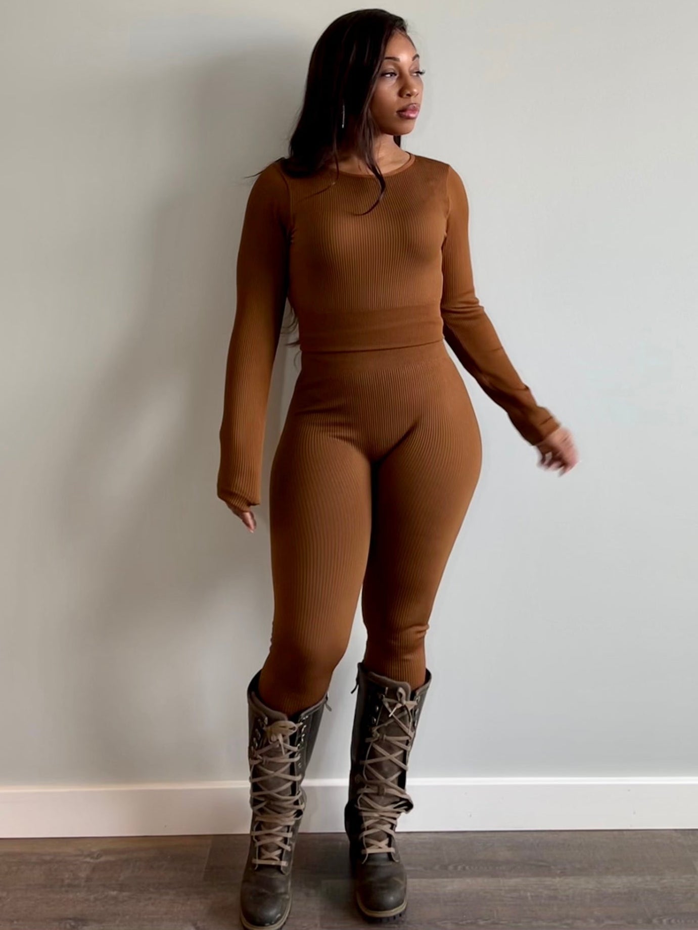 Balance two piece ribbed thermal set