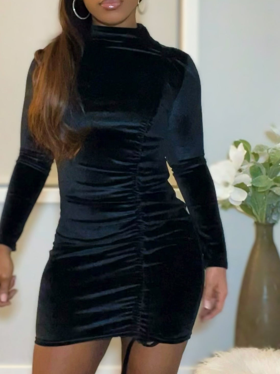 Emeralds velvet turtleneck dress