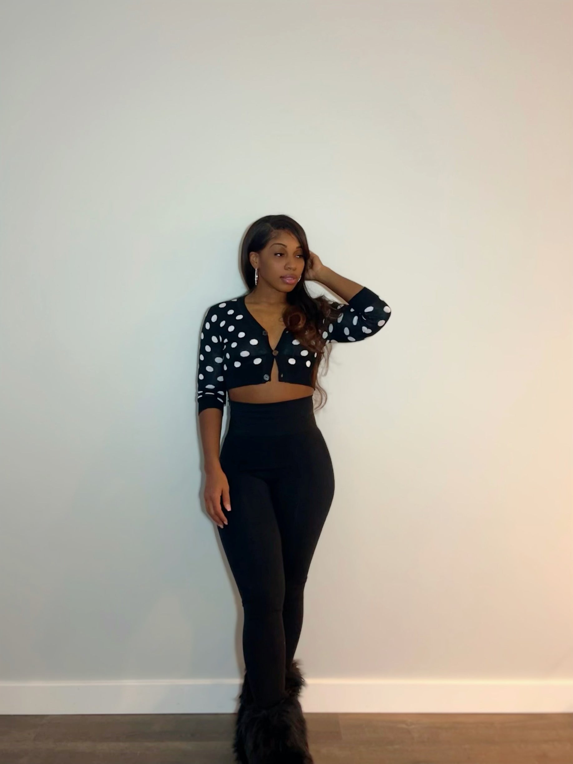 Connect the dots cropped knit sweater