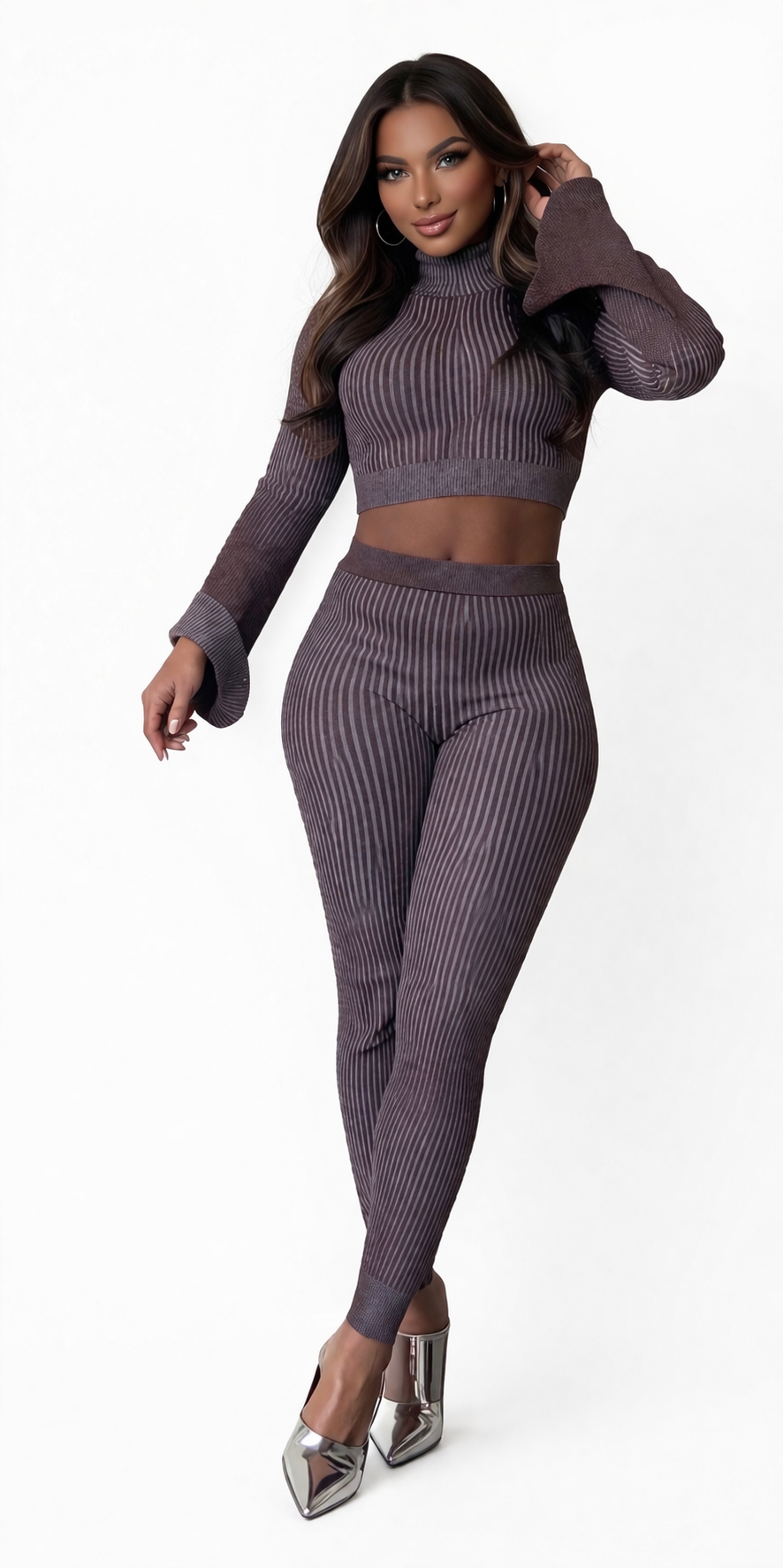 Open Arms Two Piece Turtleneck Set
