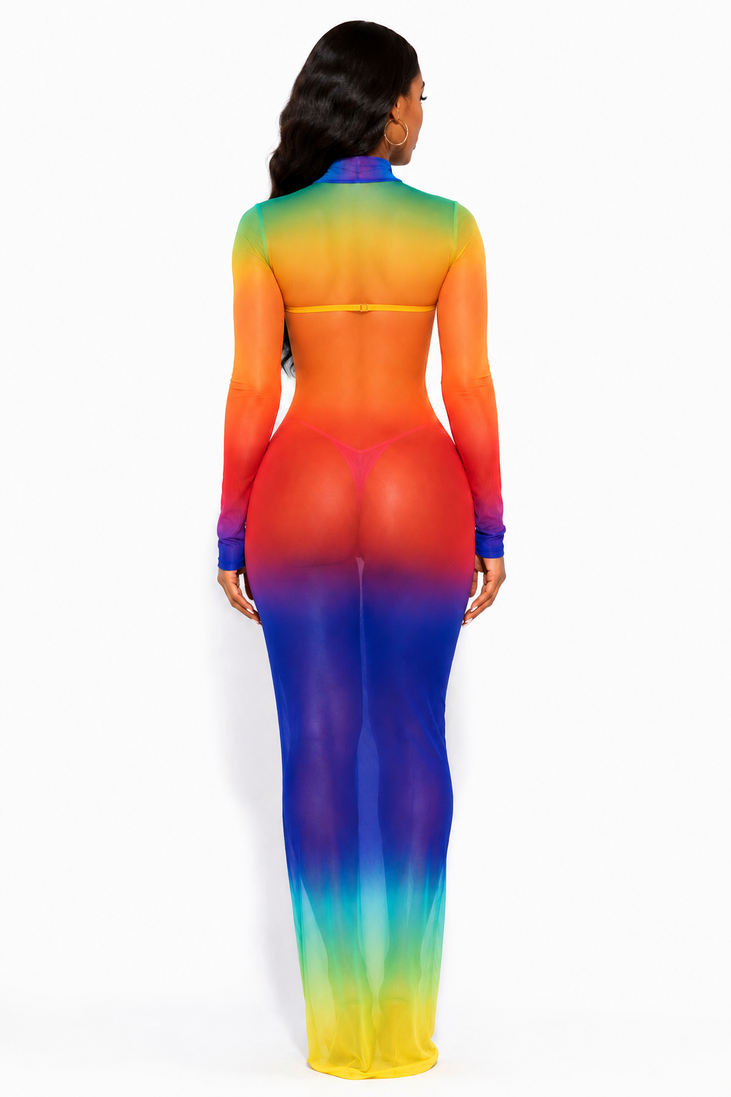 Sunset Glow Sheer Maxi Dress