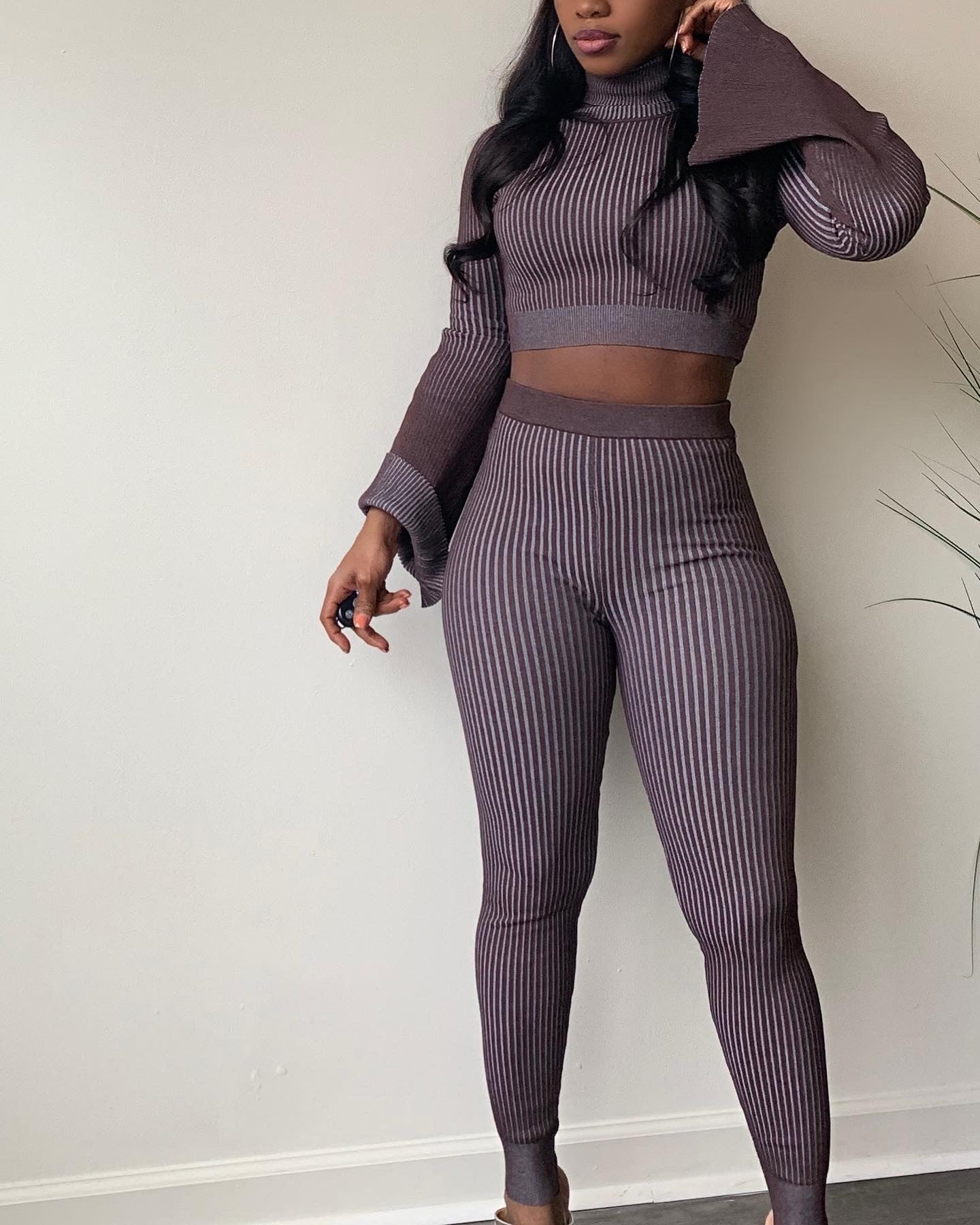 Open Arms Two Piece Turtleneck Set