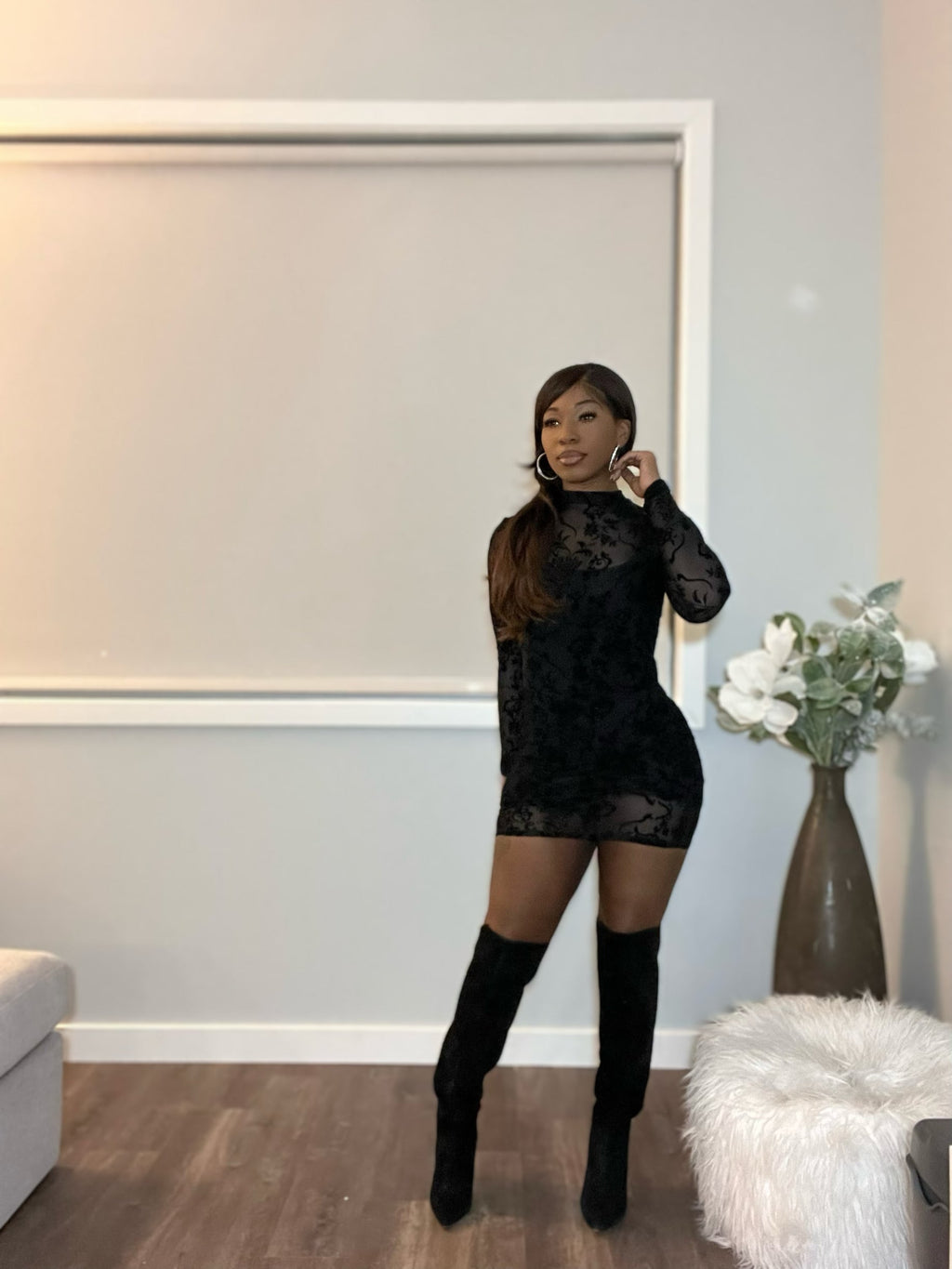 Lacey Lace Body-Con Mini Dress