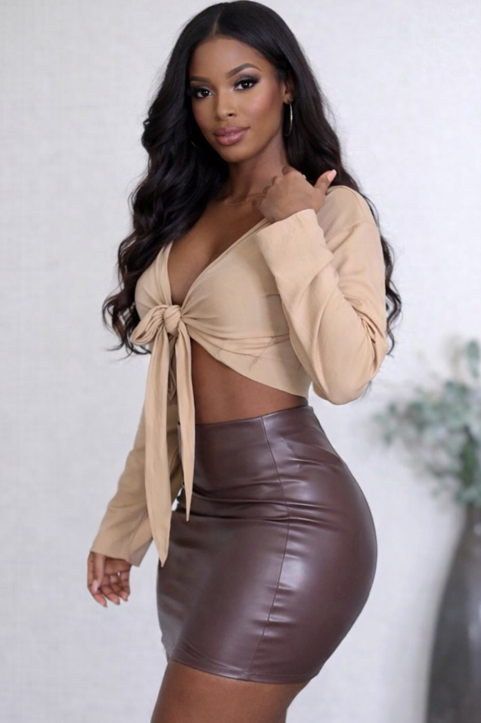 Hershey Faux Leather Mini Skirt