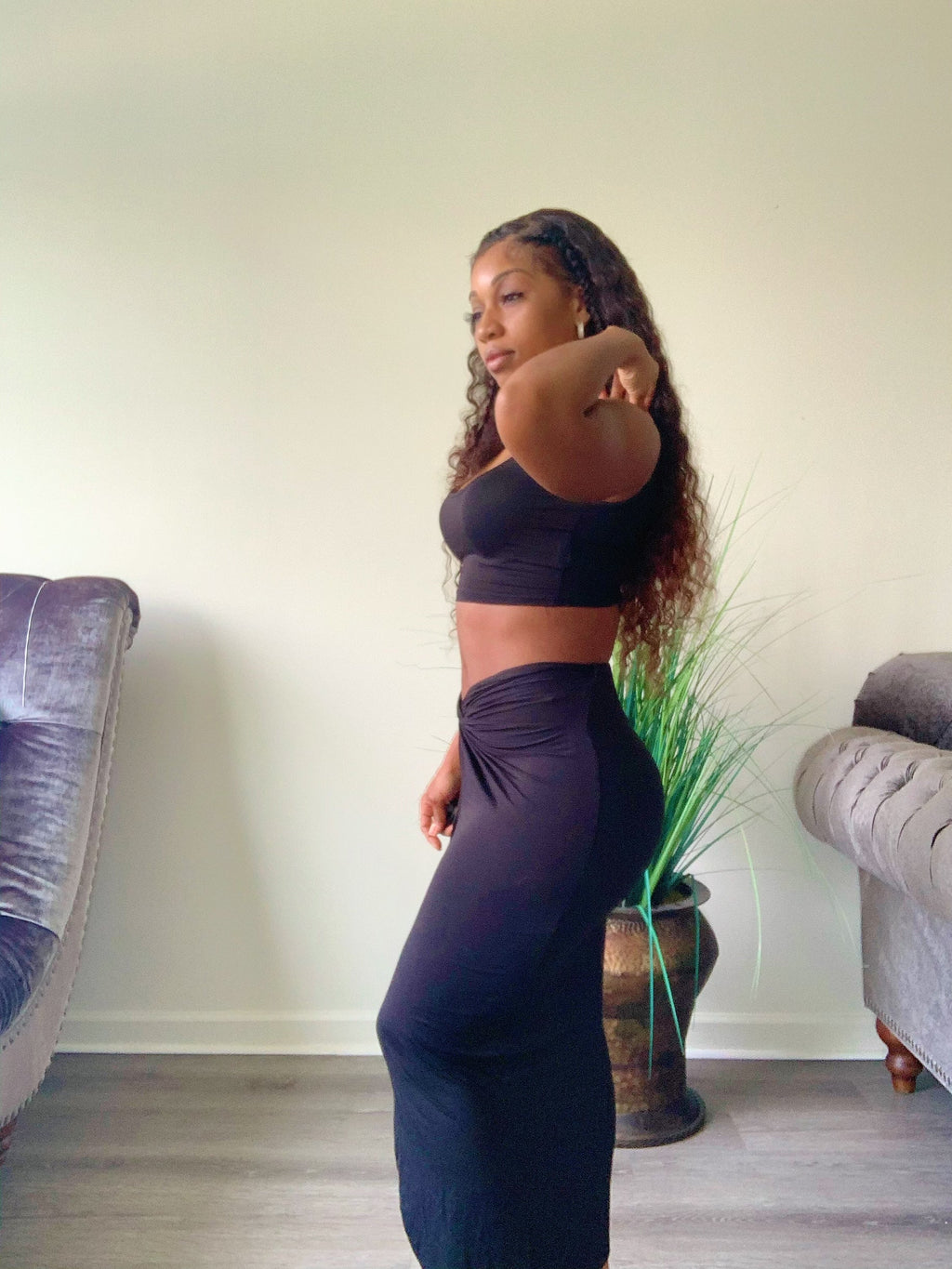 Wrapped two piece skirt set