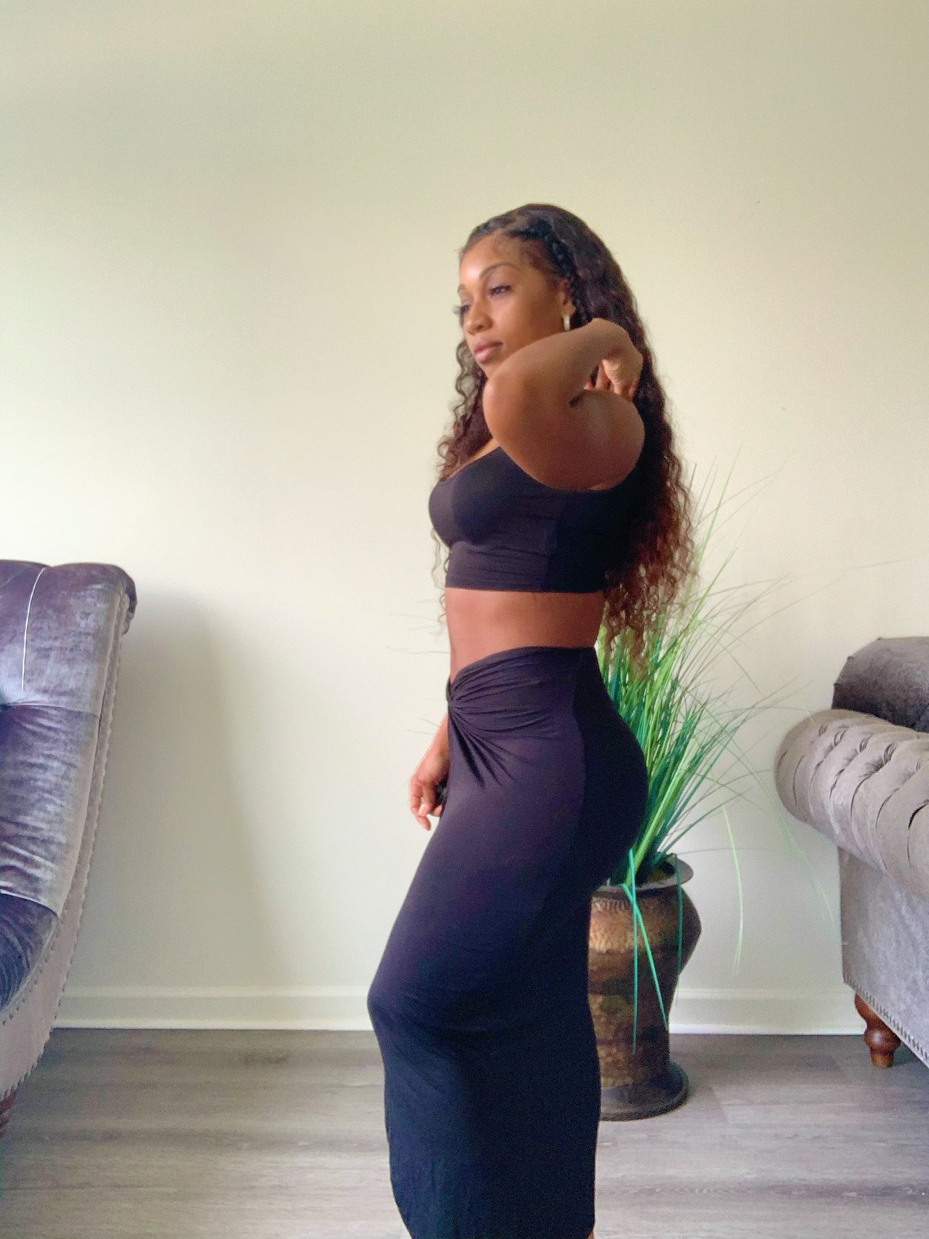 Wrapped two piece skirt set