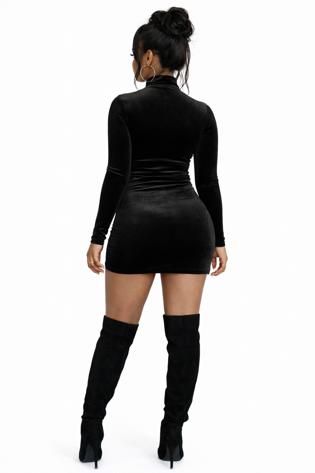 Emeralds velvet turtleneck dress