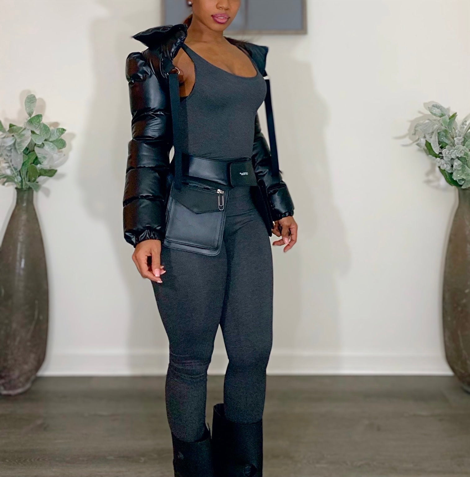 Blow Up cropped puffer coat