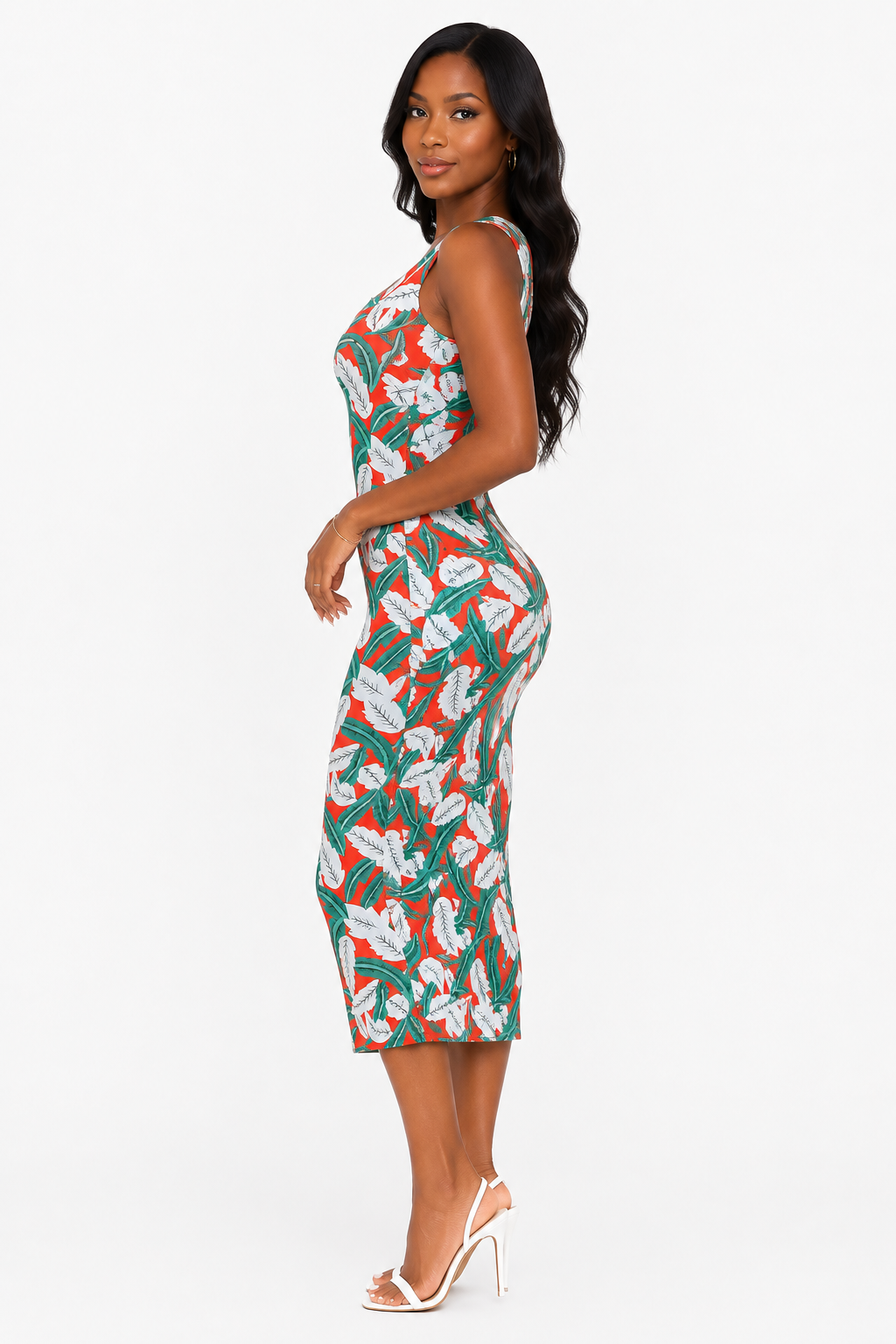 Tropical Curve Midi Dress