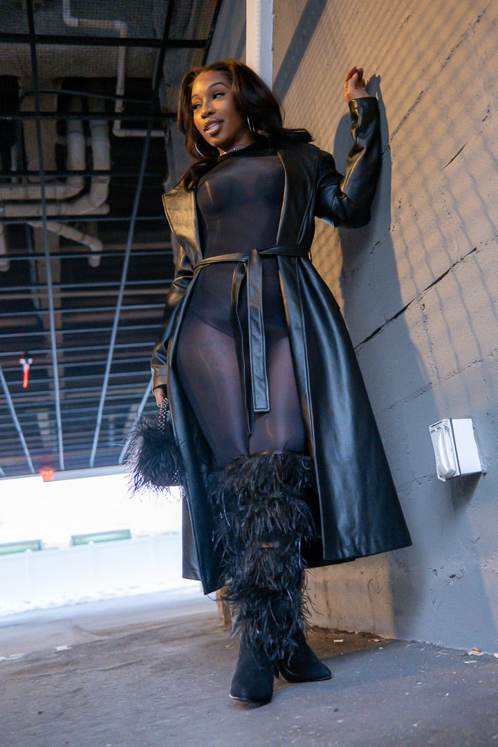 Matrix Faux Leather Trench