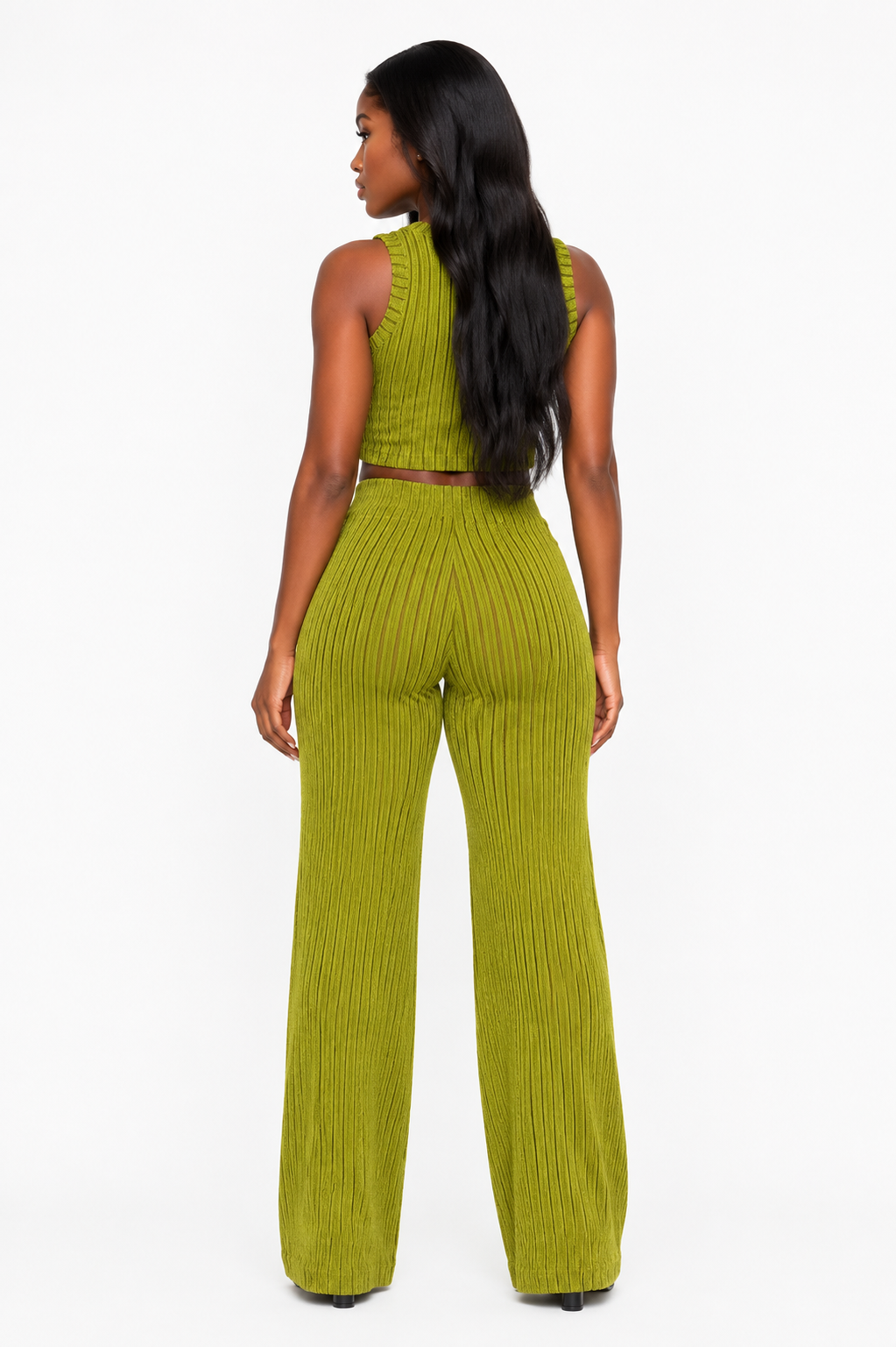 Olive Luxe Ribbed Three Piece Set