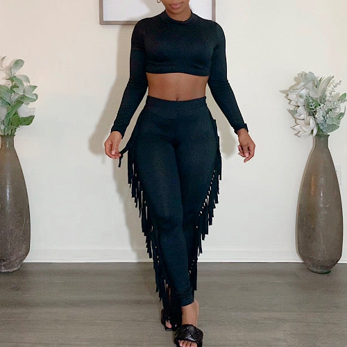 Fringe Statement Flare Pants