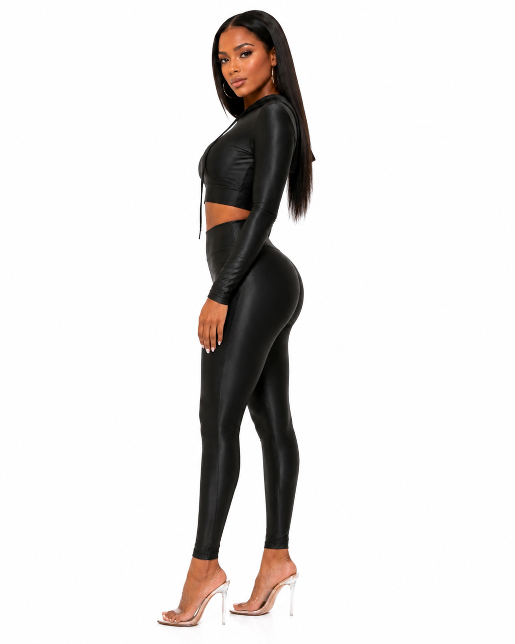 Sporty Girl Cropped Hoodie Set