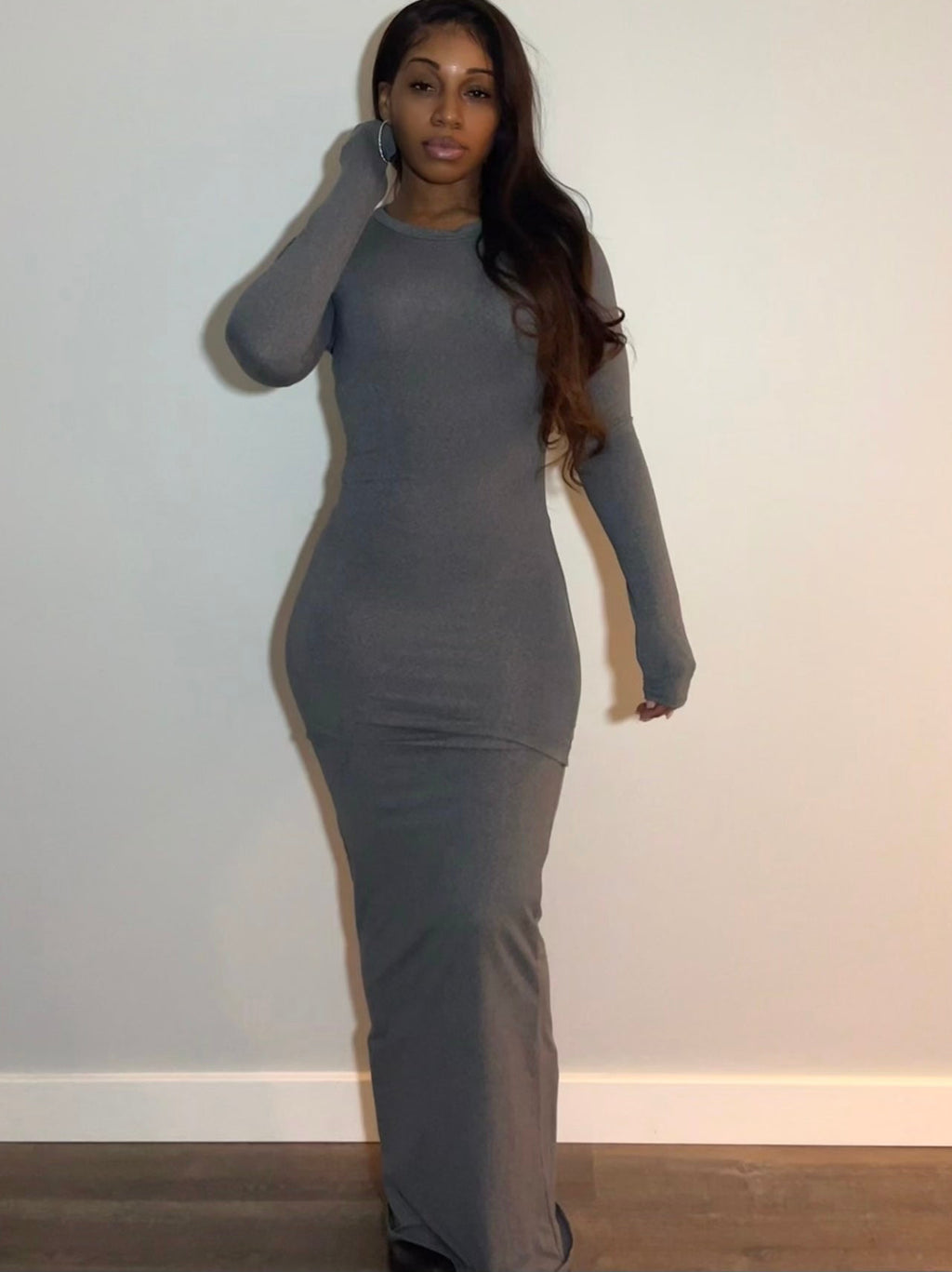 Homebody Long Sleeve Maxi Dress