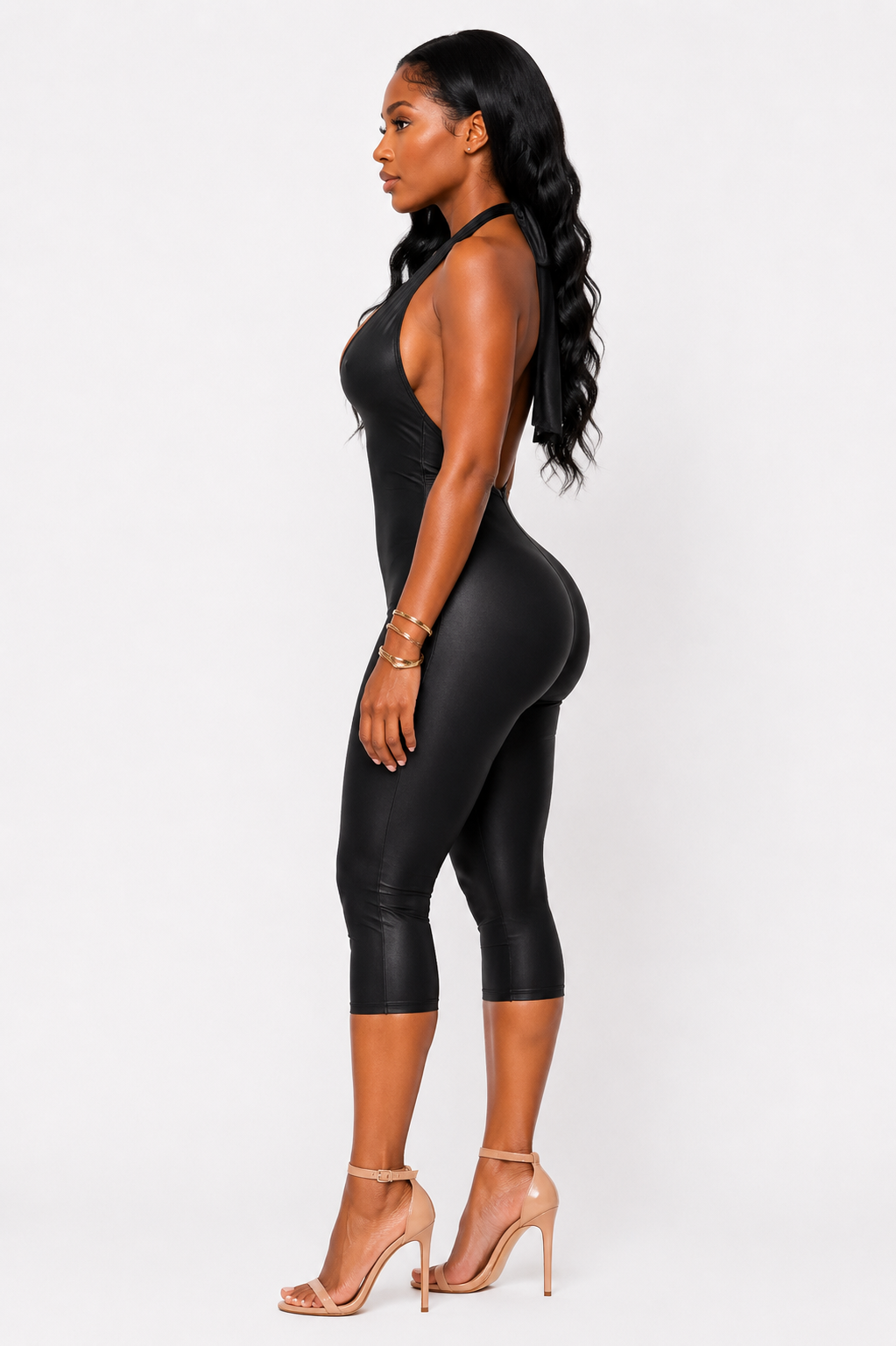 Open Back Capri Jumpsuit