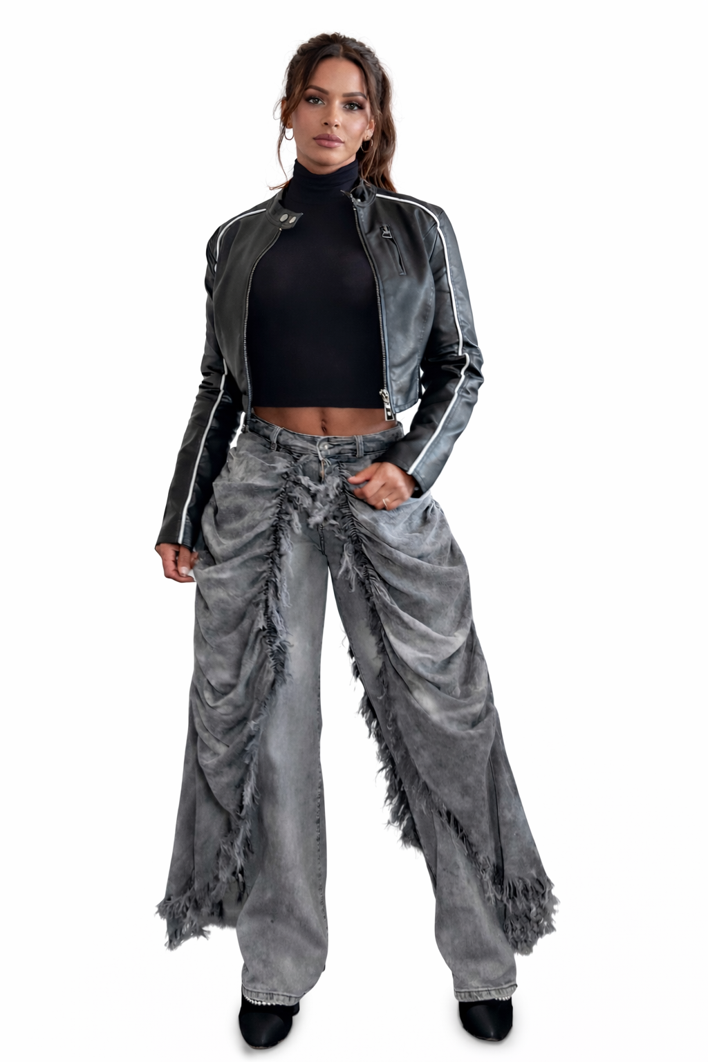 Street Royalty Draped Denim Pants