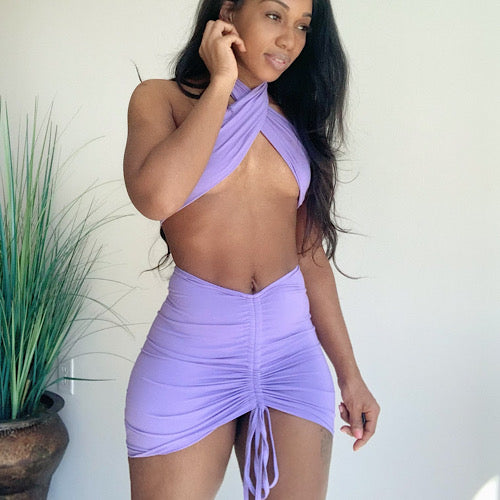 The Crossover two piece halter skirt set