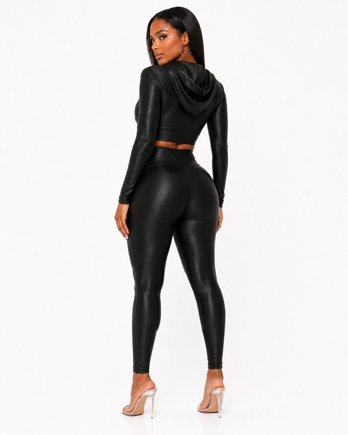 Sporty Girl Cropped Hoodie Set