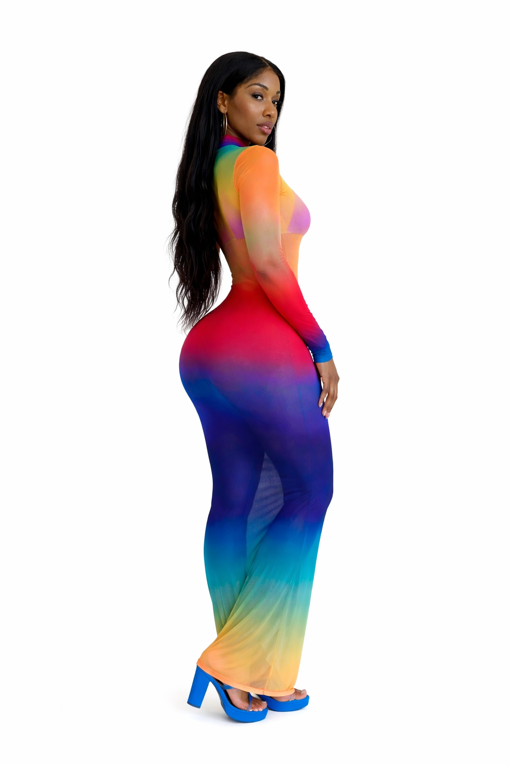 Sunset Glow Sheer Maxi Dress