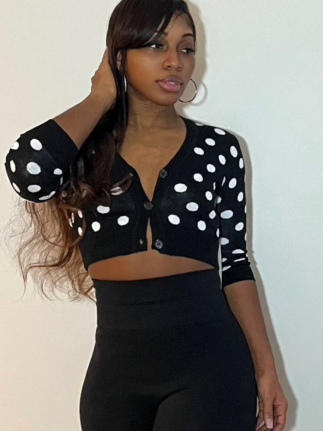 Connect the dots cropped knit sweater