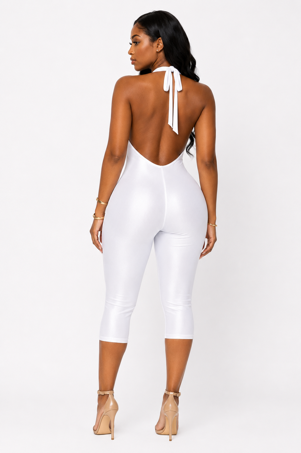 Open Back Capri Jumpsuit