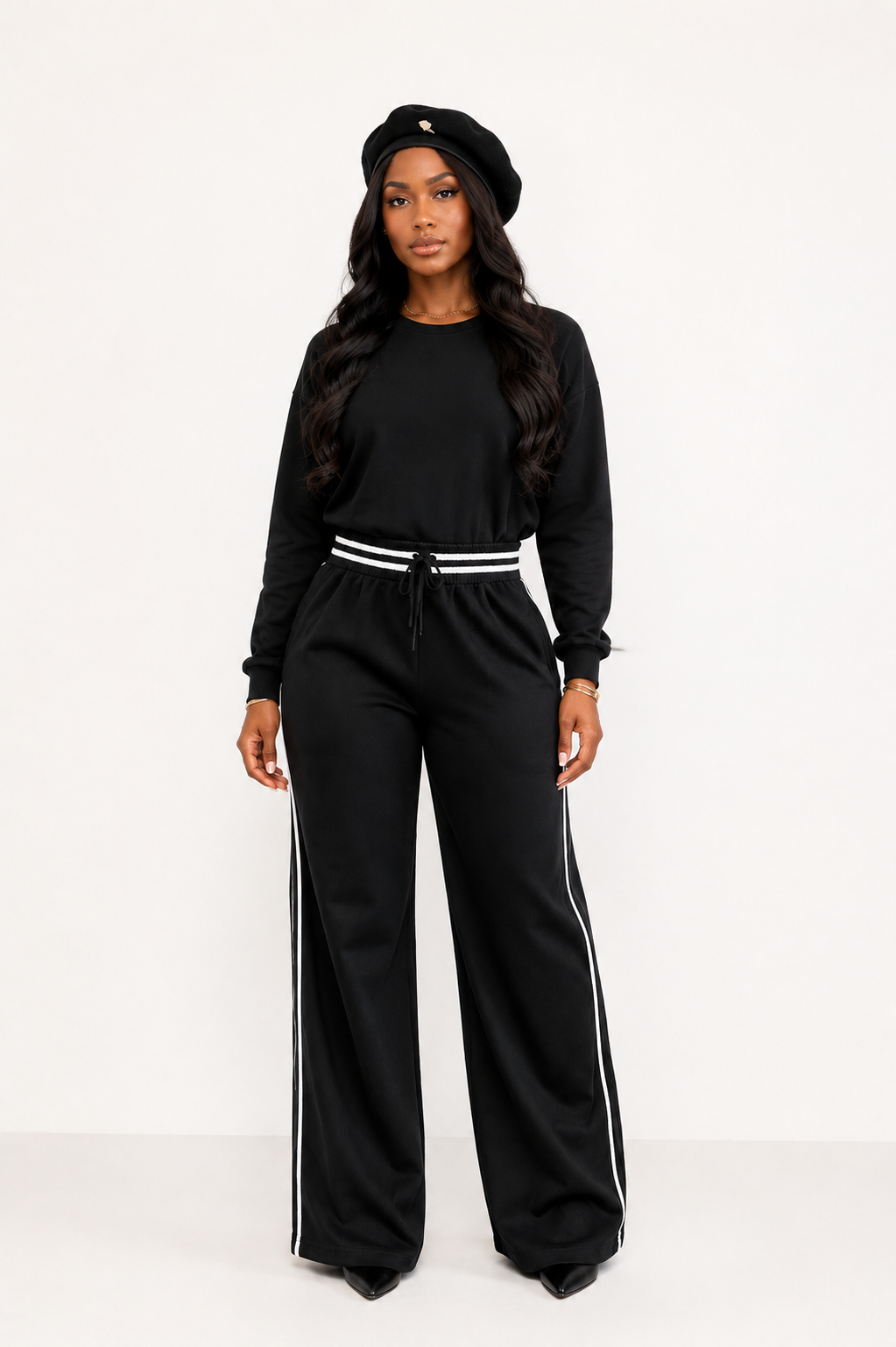 Sports Luxe Wide Leg Pants