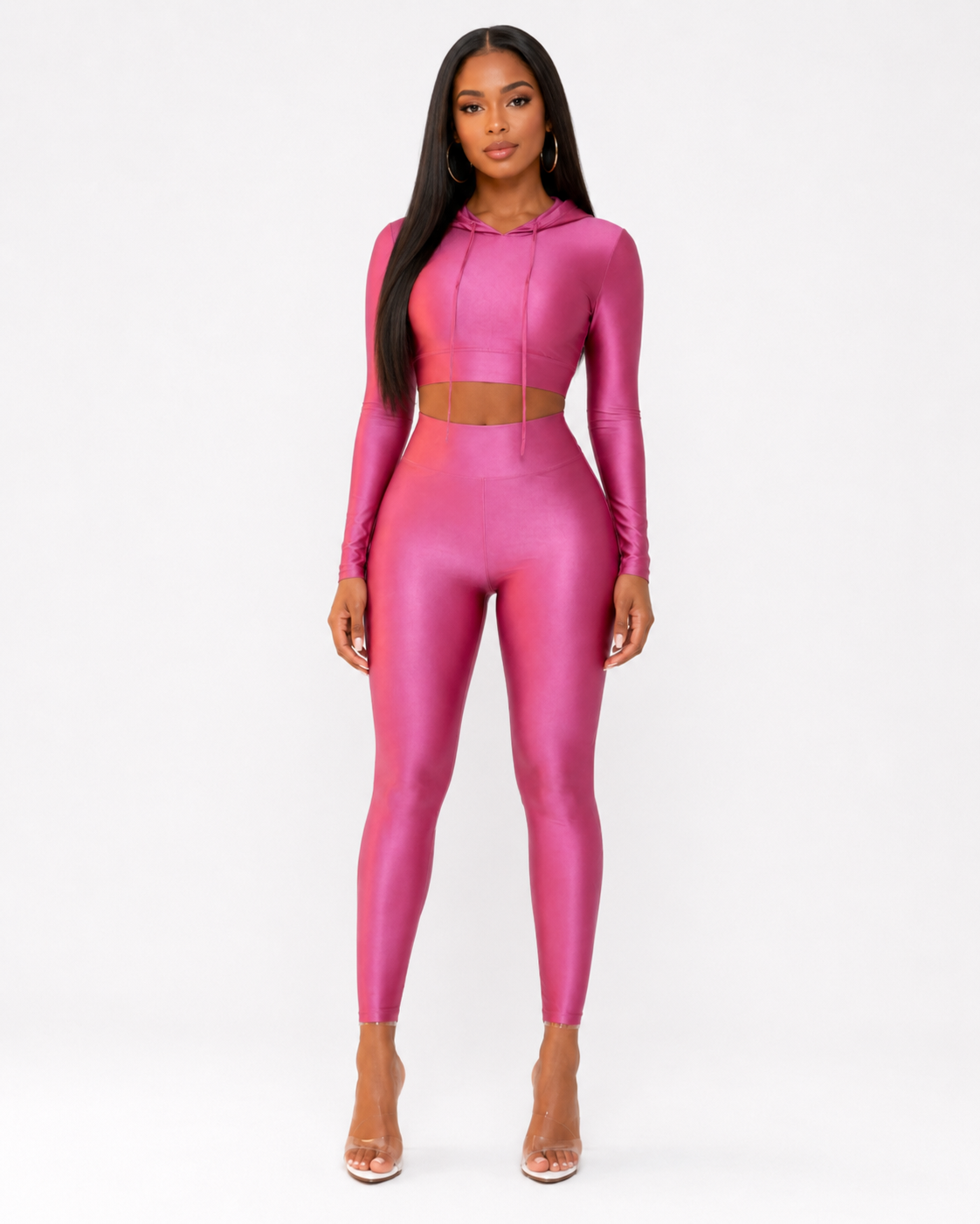 Sporty Girl Cropped Hoodie Set