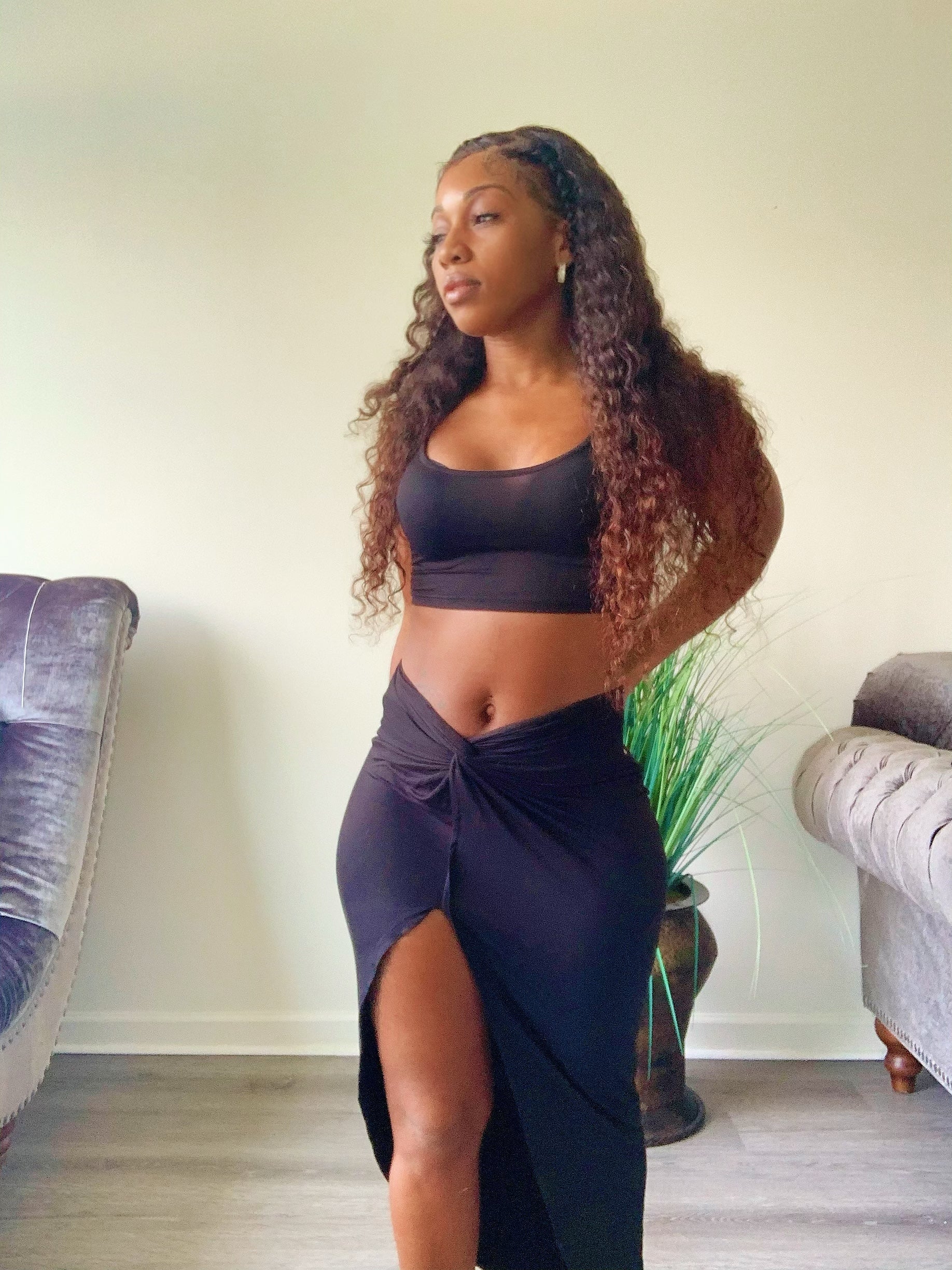 Wrapped two piece skirt set