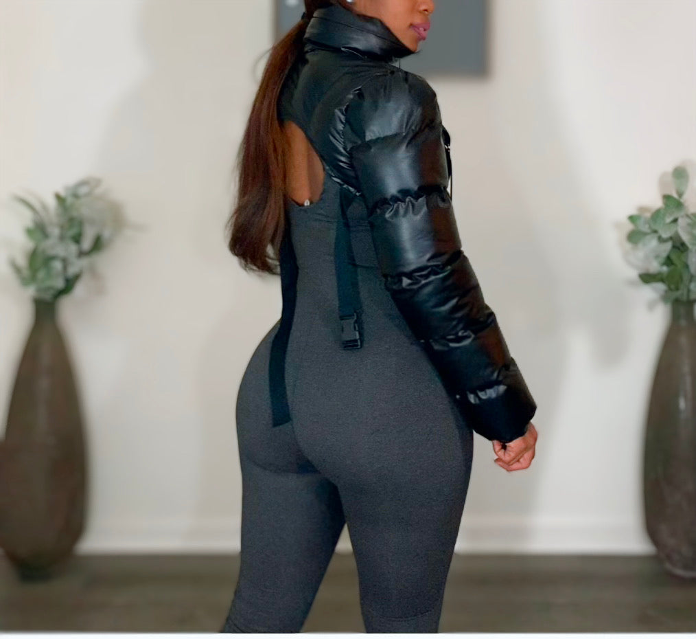 Blow Up cropped puffer coat