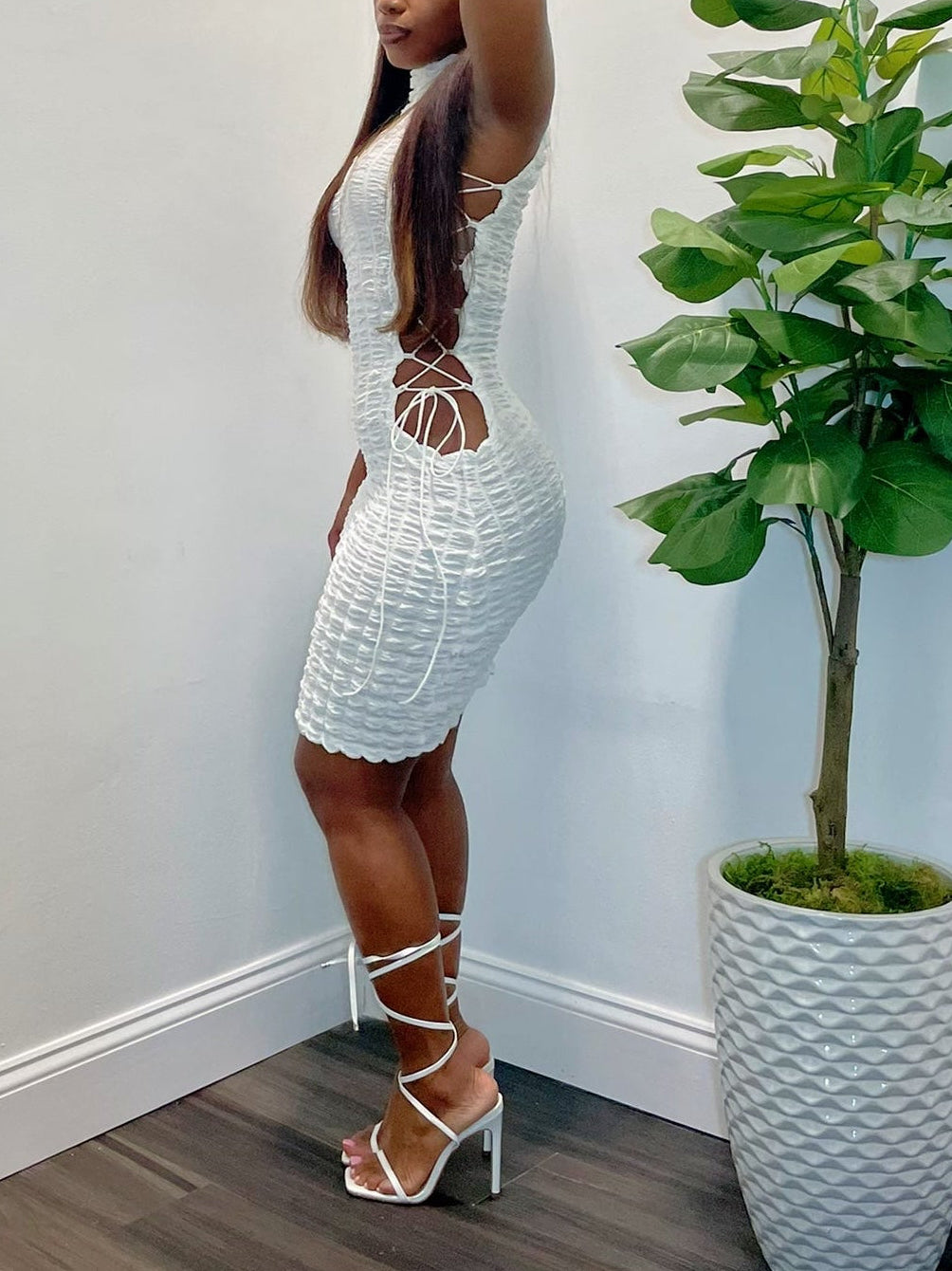 Textured Body-Con Mini Dress