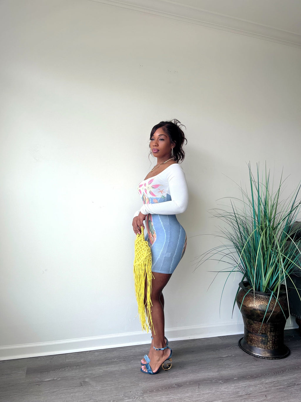 Gardenia off shoulder printed two piece