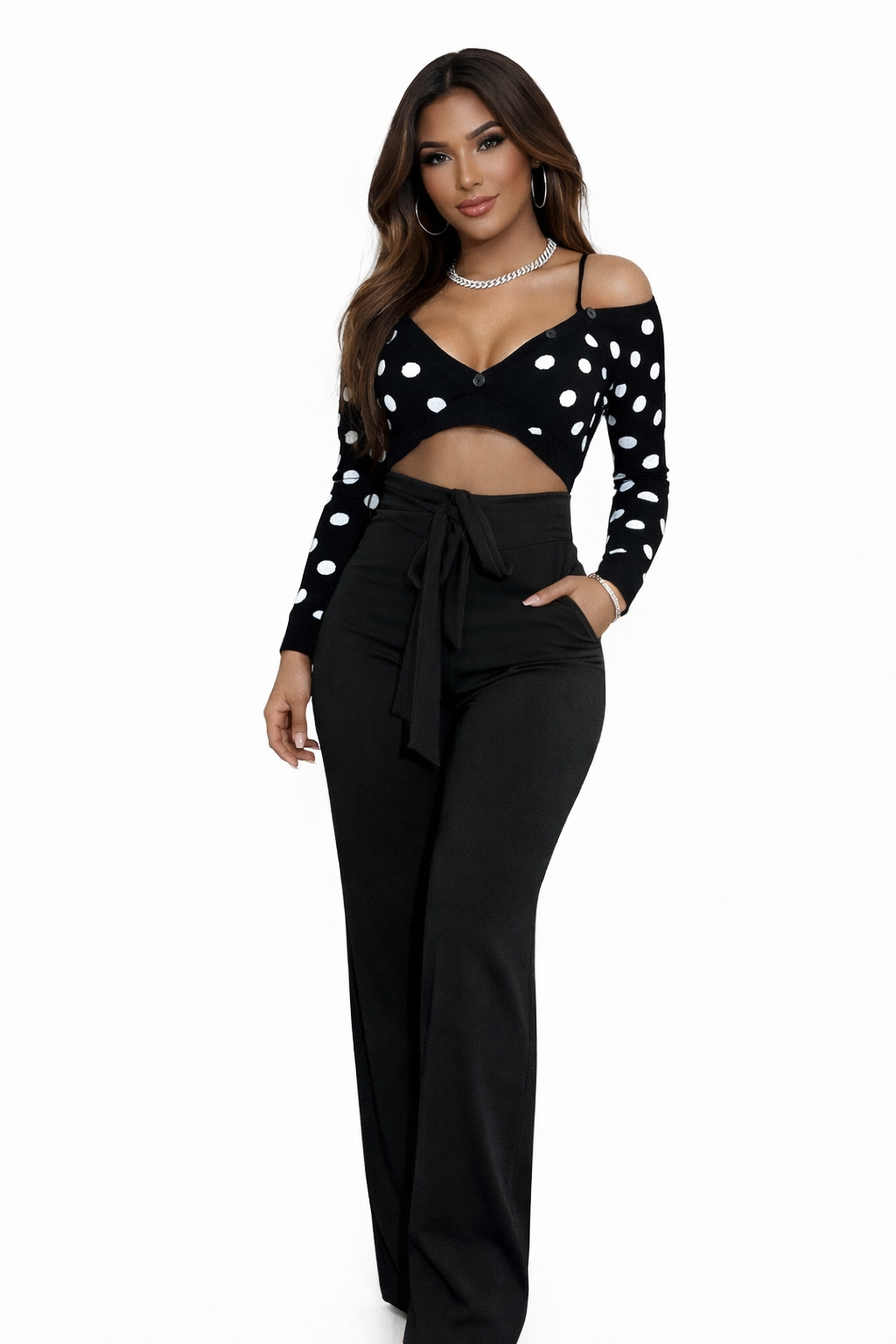 Tied Waist Flare Pants