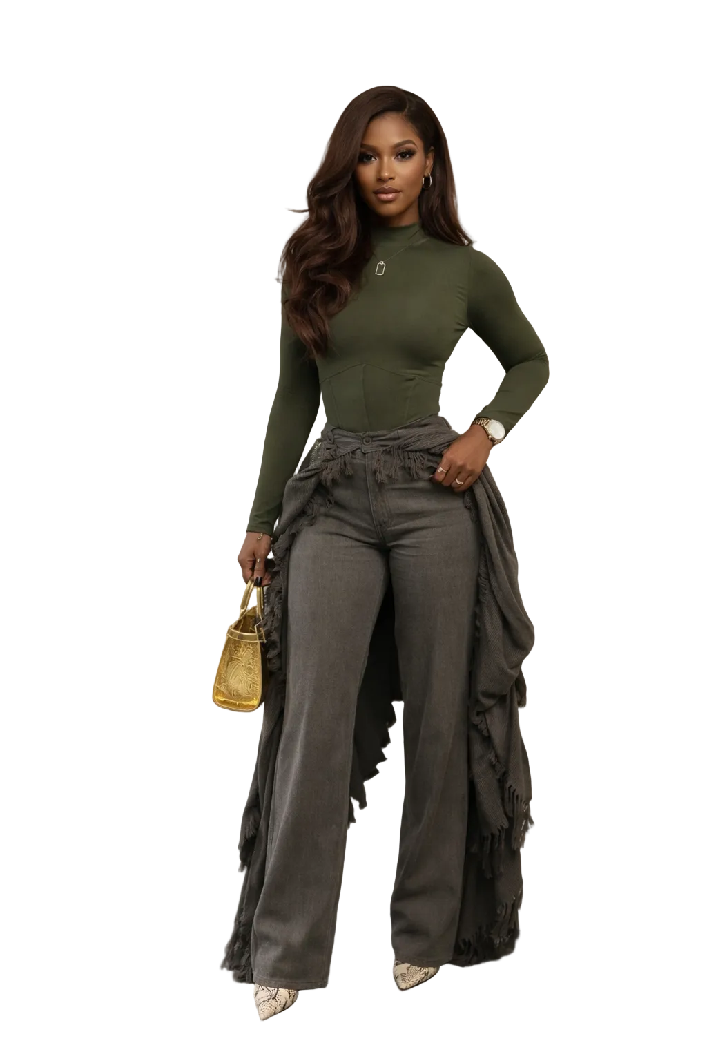 Street Royalty Draped Denim Pants