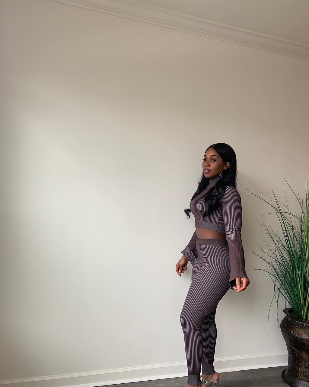 Open Arms Two Piece Turtleneck Set