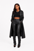 Matrix Faux Leather Trench