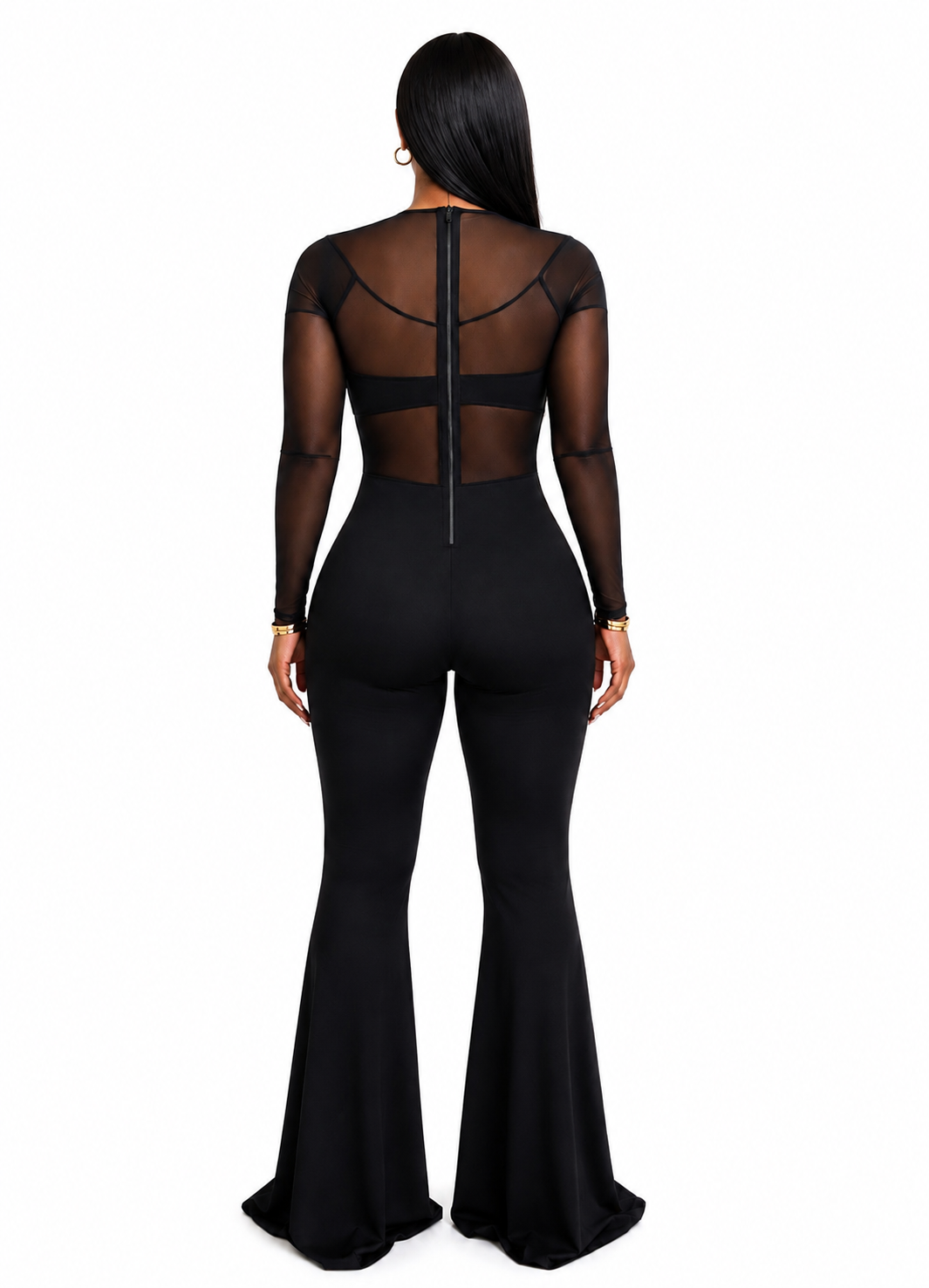Sheer Elegance Mesh Jumpsuit