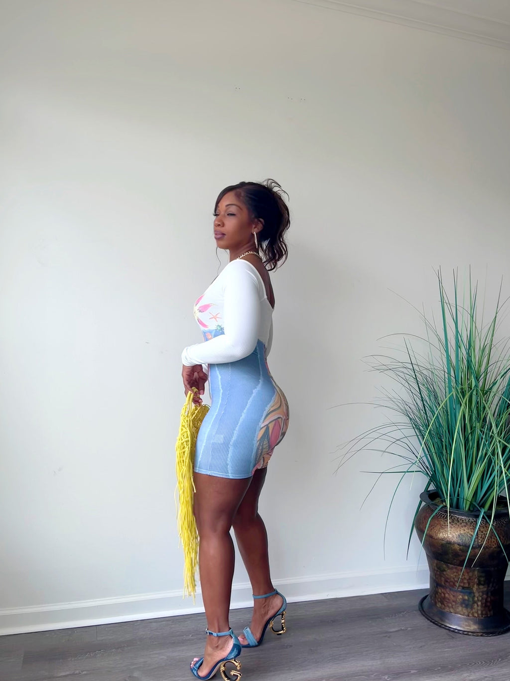 Gardenia off shoulder printed two piece