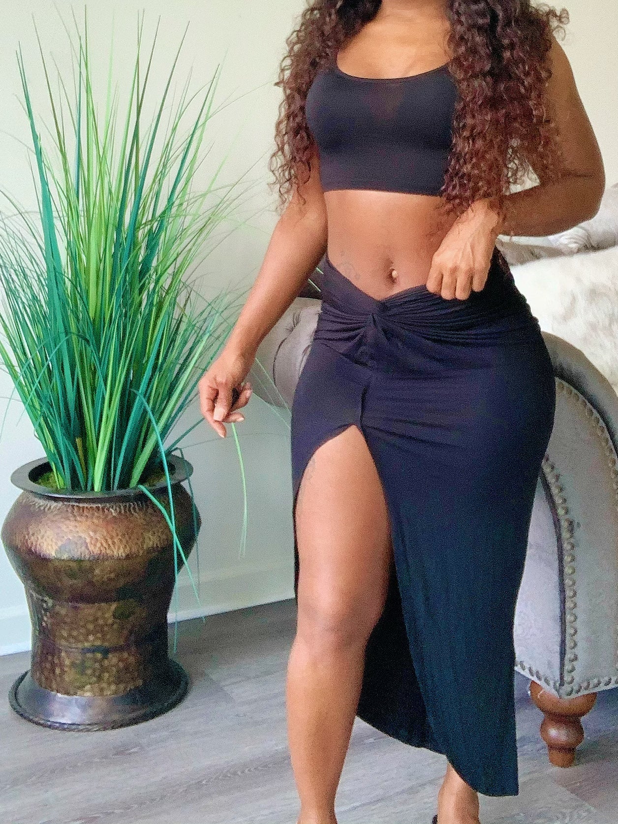 Wrapped two piece skirt set