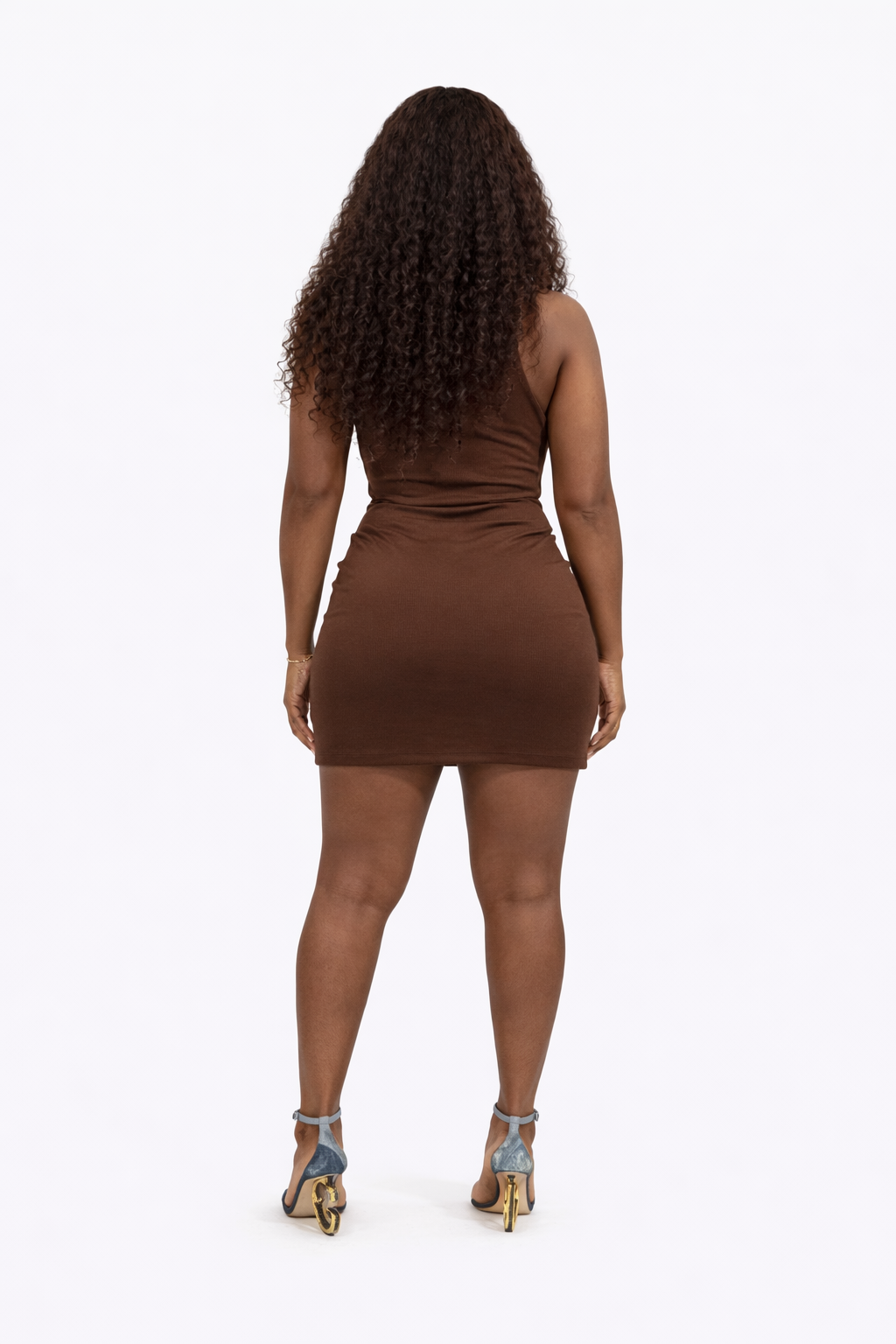 Chocolate Sculpt Cut Out Mini Dress