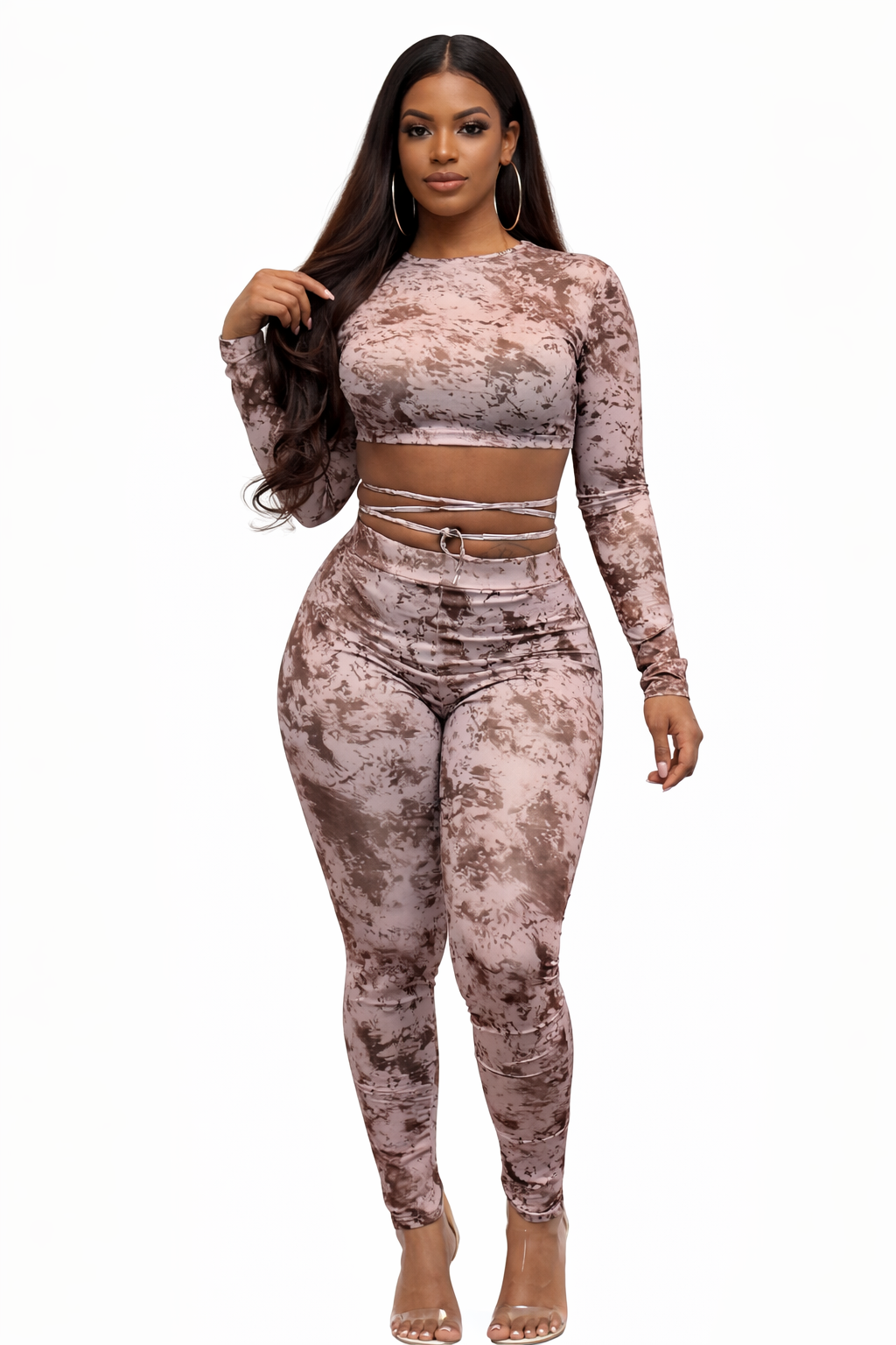 Mocha Marble Two-Piece Set